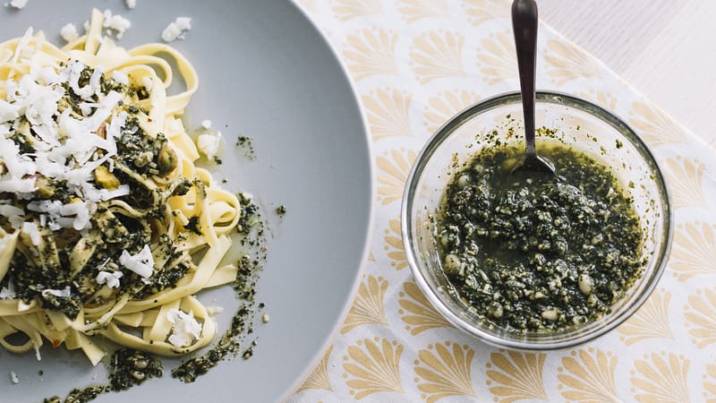 Homemade vegan pesto recipe